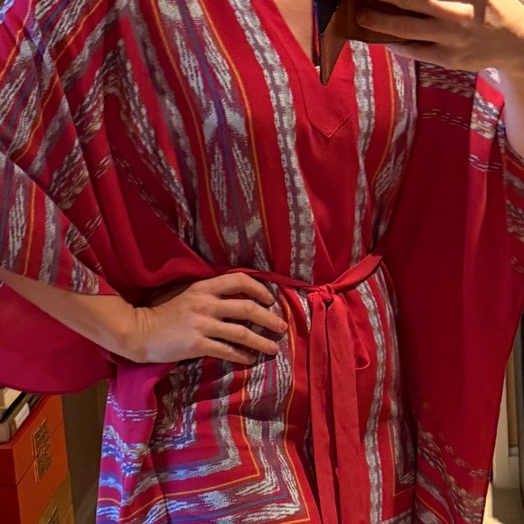 BCBGMaxazria Silk Scarf/ Kimono Style Dress - Picture 2 of 3